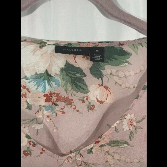 NWT $69 Halogen Ruffle Cold Shoulder Top Blouse in‎ Rose Pink [SZ Medium ] #2685 - Picture 3 of 8